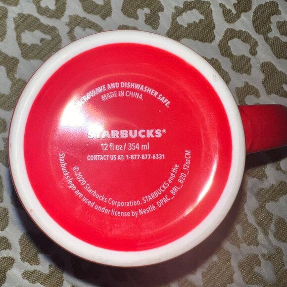 Starbucks Red Holiday Mug Set Small & Tall Christmas RED WHT GLD Holly Berries - Picture 10 of 11